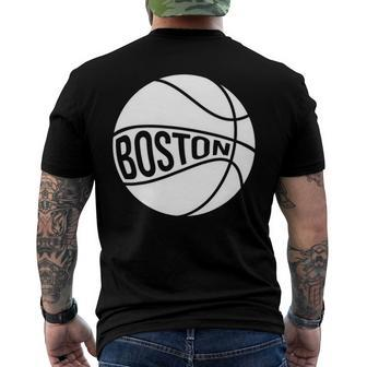 Boston Retro City Massachusetts State Basketball Men's Crewneck Short Sleeve Back Print T-shirt