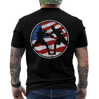 Boxing American Flag Usa - Boxer Vintage Boxing Men's Back Print T-shirt | Mazezy