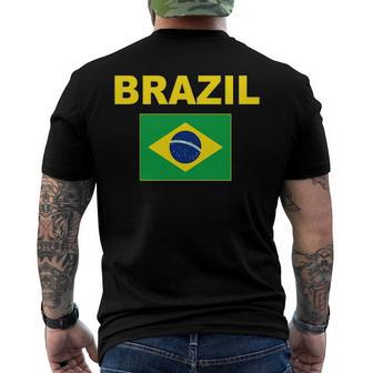 Brazil Brasil Flag Brazilian Flags Jacket Men's Back Print T-shirt | Mazezy
