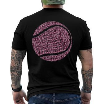 Breast Cancer Awareness Pink Ribbon & Survivor - Tennis Men's Back Print T-shirt | Mazezy