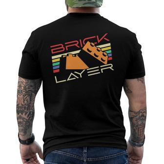 Brick Layer Master Builder Big Building Blocks Engineer Toy Men's Back Print T-shirt | Mazezy