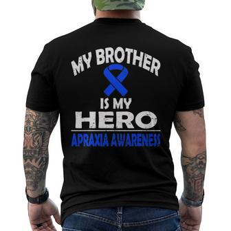 My Brother Is My Hero Apraxia Awareness Men's Back Print T-shirt | Mazezy