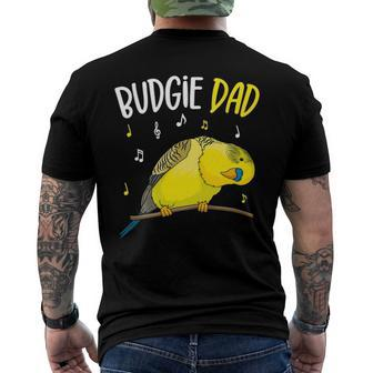 Budgie Dad Parakeet Budgerigar Mens Men's Back Print T-shirt | Mazezy