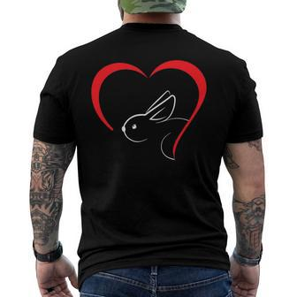 Bunny Red Heart - Rabbit Lover Men's Back Print T-shirt | Mazezy
