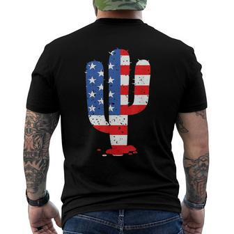Cactus Desert American Flag 4Th Of Julyusa Patriotic Men's Back Print T-shirt | Mazezy