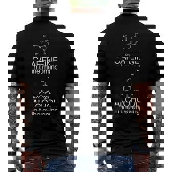 Caffeine Molecule & Alcohol Molecule Men's Back Print T-shirt