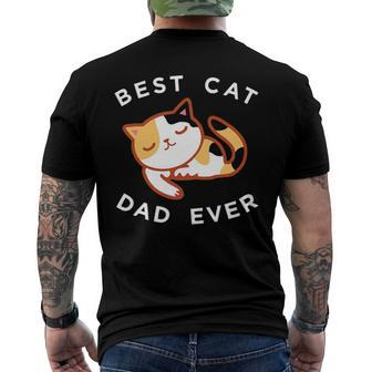 Calico Cat Dad Best Kitty Father Ever Tee Men's Back Print T-shirt | Mazezy