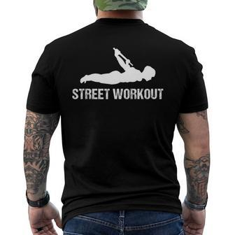 Calisthenics Street Workout - Back Lever Men's Back Print T-shirt | Mazezy