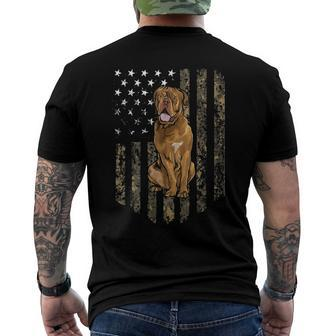 Camo American Flag Dogues De Bordeaux 4Th Of July Usa Men's Back Print T-shirt | Mazezy