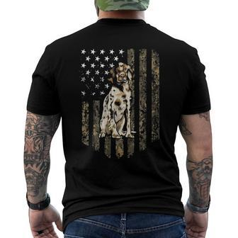 Camo American Flag English Setter 4Th Of July Usa Men's Back Print T-shirt | Mazezy