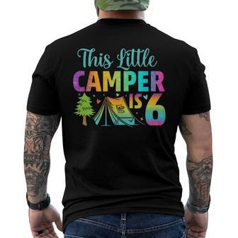 Camper Kids Birthday 6 Years Old Camping 6Th B-Day Funny Men's Crewneck Short Sleeve Back Print T-shirt | Mazezy