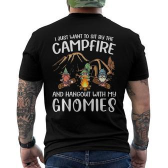Camping Gnome Hangout With My Gnomies Campfire Men's Back Print T-shirt | Mazezy