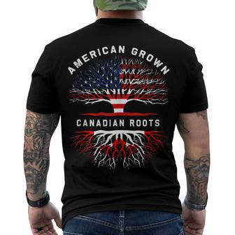 Canadian Roots American Grown Tree Family Heritage Men's T-shirt Back Print