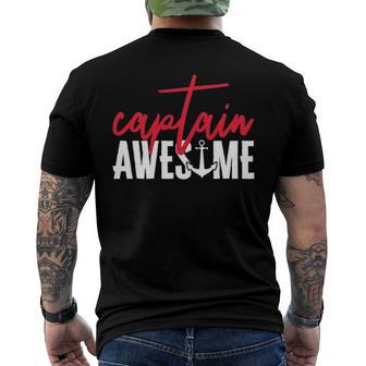 Captain Awesome Sailing Boating Sailor Boat Men's Back Print T-shirt | Mazezy