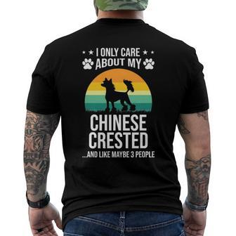 I Only Care About My Chinese Crested Dog Lover Men's Back Print T-shirt | Mazezy