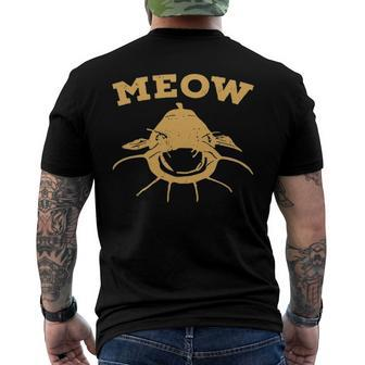 Catfish Fishing Fisherman Meow Catfish Men's Back Print T-shirt | Mazezy