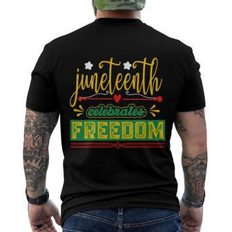 Celebrate Juneteenth Green Freedom African American Men's Crewneck Short Sleeve Back Print T-shirt - Monsterry AU