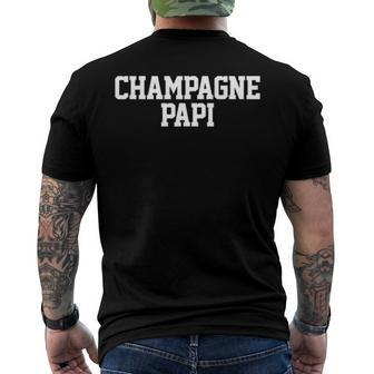 Champagne Papi Dad Fathers Day Love Family Support Tee Men's Back Print T-shirt | Mazezy