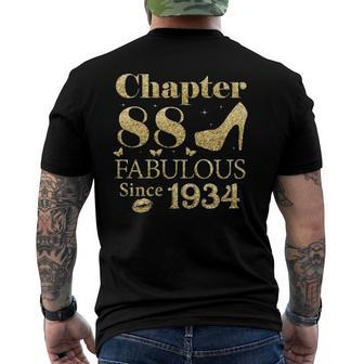 Chapter 88 Fabulous Since 1934 88Th Birthday For Ladies Men's Back Print T-shirt | Mazezy