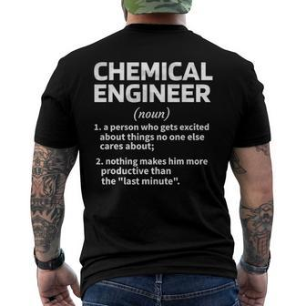 Chemical Engineer Definition Chemical Engineering Student Men's Back Print T-shirt | Mazezy