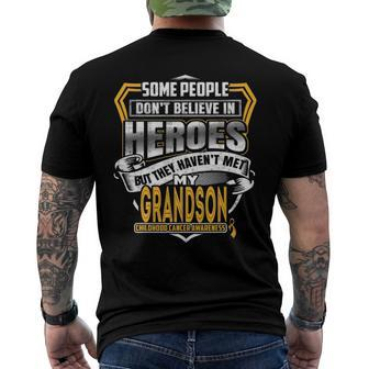Childhood Cancer Warrior - I Wear Gold For My Grandson Men's Back Print T-shirt | Mazezy