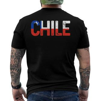 Chile Chilean Flag Vintage Pride Men's Back Print T-shirt | Mazezy