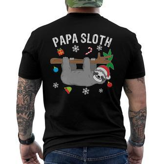 Christmas Sloth Family Matching Papa Men's Back Print T-shirt | Mazezy
