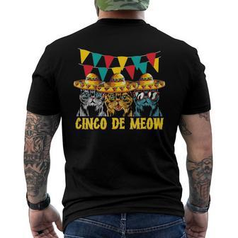 Cinco De Meow Cats Cinco De Mayo Mexico Men's Back Print T-shirt | Mazezy