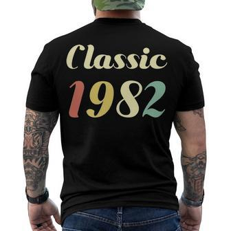 Classic 1982 Birthday Men's Crewneck Short Sleeve Back Print T-shirt - Seseable