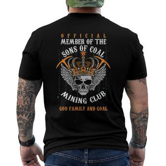 Coal Miner Collier Pitman Mining Member Of The Sons Of Coal Men's Back Print T-shirt | Mazezy