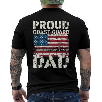 Coast Guard Dad Uscg Distressed Us American Flag Men's Back Print T-shirt | Mazezy