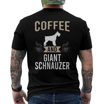 Coffee And Giant Schnauzer Dog Lover Men's Back Print T-shirt | Mazezy
