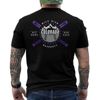 Colorado Baseball Rocky Mountains Graphic Men's Back Print T-shirt | Mazezy