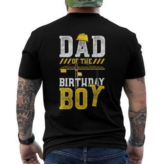 Construction Worker Dad Of The Birthday Boy - Birthday Men's Back Print T-shirt | Mazezy
