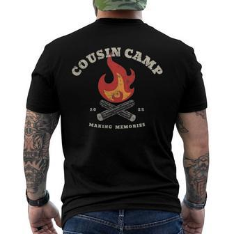 Cousin Camp 2022 Making Memories Campsite Campfire Camping Men's Back Print T-shirt | Mazezy