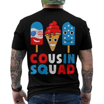 Cousin Squad 4Th Of July Cousin Crew American Flag Ice Pops Men's T-shirt Back Print - Seseable