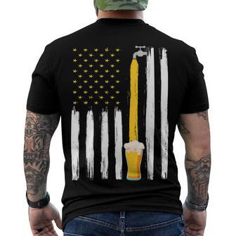 Crafts Beer American Flag Usa 4Th July Brewery Alcohol Lover Men's T-shirt Back Print - Seseable