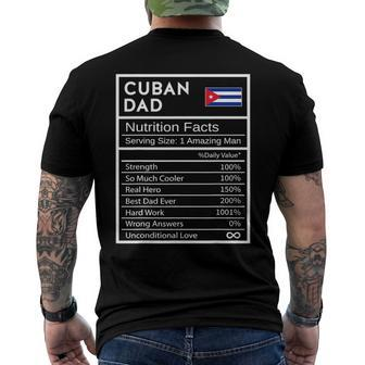Mens Cuban Dad Nutrition Facts National Pride For Dad Men's Back Print T-shirt | Mazezy