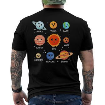Cute Sun And Planets For A Planet Lover Men's Back Print T-shirt | Mazezy