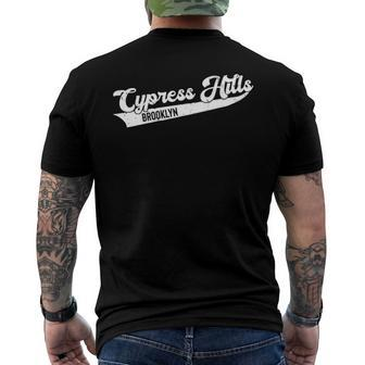 Cypress Hills Brooklyn Typographic Distressed Men's Back Print T-shirt | Mazezy