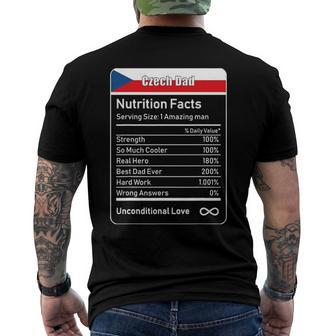 Czech Dad Nutrition Facts Fathers Day Men's Back Print T-shirt | Mazezy