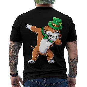 Dabbing Pit Bull St Patricks Day Men Women Leprechaun Dog T-Shirt Men's T-shirt Back Print - Seseable