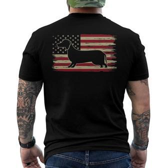 Dachshund Dad Weiner Weenie Apparel Dog Lover Holder Men's Back Print T-shirt | Mazezy