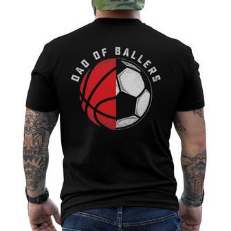 Dad Of Ballers Father Son Basketball Soccer Player Coach Men's Back Print T-shirt | Mazezy