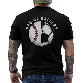 Dad Of Ballers Father And Son Soccer Baseball Player Coach Men's Back Print T-shirt | Mazezy UK
