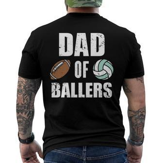 Dad Of Ballers Football Volleyball Dad Men's Back Print T-shirt | Mazezy