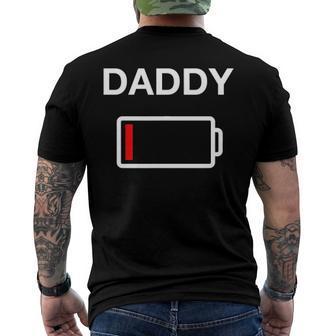 Mens Dad Battery Mommy And Daddy Low Battery Men's Back Print T-shirt | Mazezy