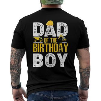 Dad Of The Bday Boy Construction Bday Party Hat Men Men's Back Print T-shirt | Mazezy