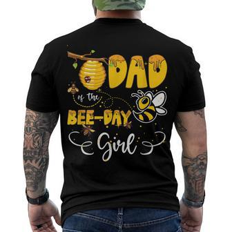 Dad Of The Bee Day Girl Hive Party Birthday Sweet Men's T-shirt Back Print - Seseable