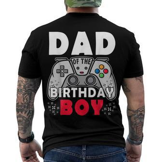 Dad Of Birthday Boy Time To Level Up Video Game Birthday Men's T-shirt Back Print - Seseable